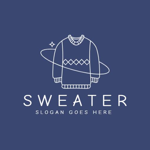 Cozy Blue Sweater Design for Modern Clothing Brand Logo Template