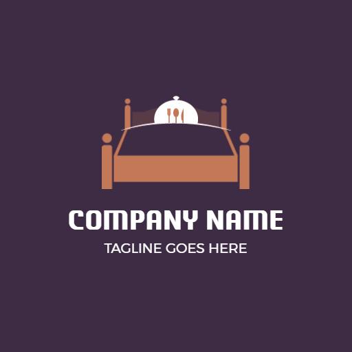 Cozy Brown Bed Design for Comfortable Sleep Experience Logo Template
