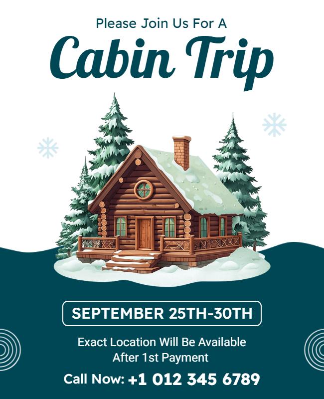 Cozy Cabin Trip Adventure Flyer Template