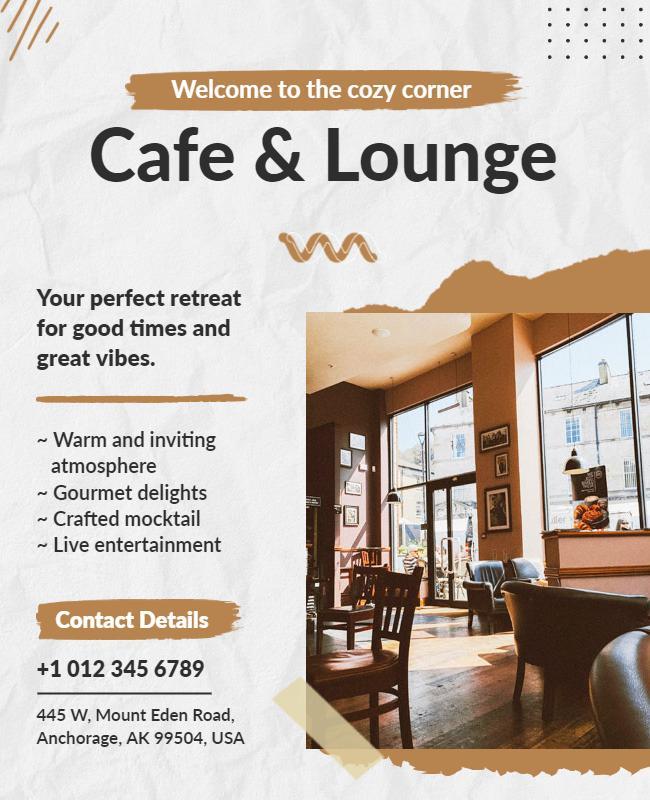 Cozy Cafe and Lounge Experience Flyer Template