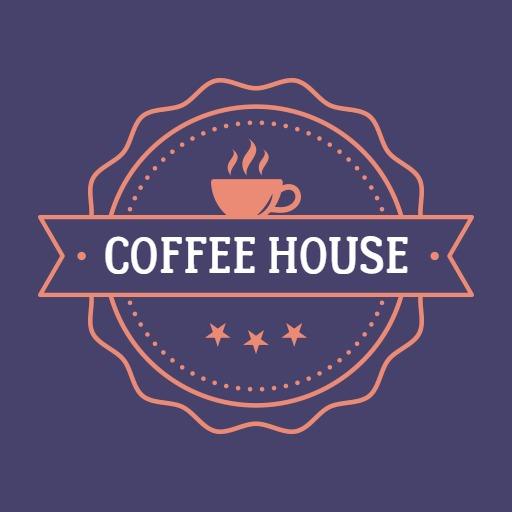 Cozy Circular Design Featuring Coffee House Logo Template
