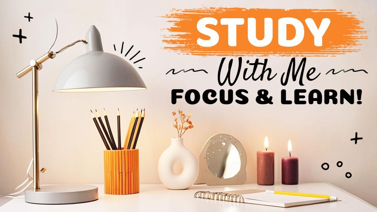 Cozy Desktop Study Setup Focus Learning YouTube Thumbnail Template