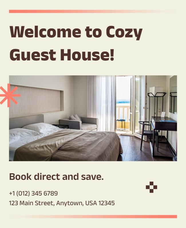 Cozy Guest House Accommodation Flyer Template