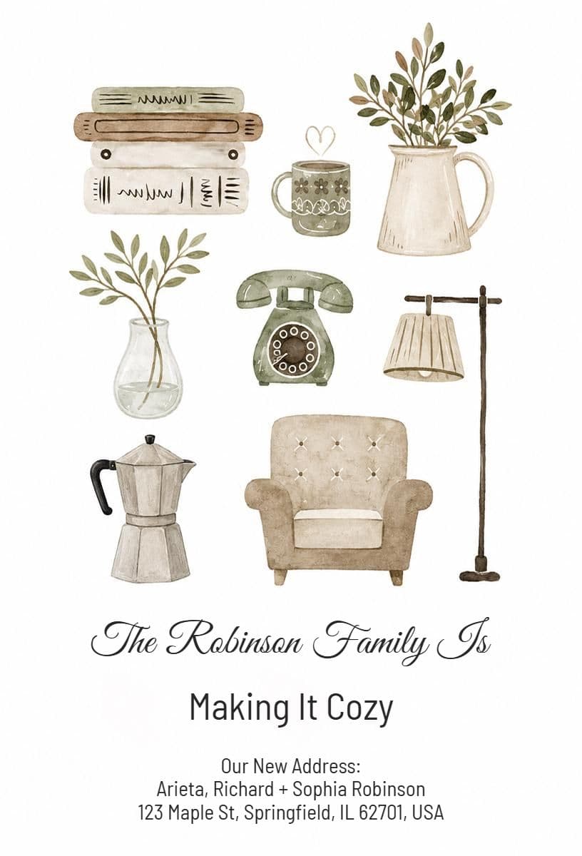 Cozy Home Moving Announcement Template