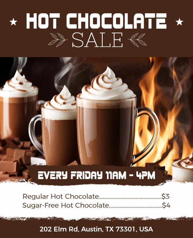 Cozy Hot Chocolate Sale Promotion Poster Template