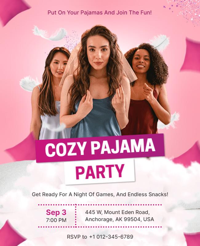 Cozy Pajama Party Event Flyer Template