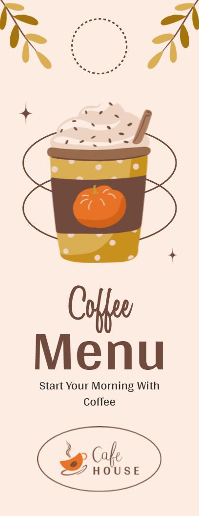 Cozy Pumpkin Mocha Beverage Selection Door Hanger Menu Template