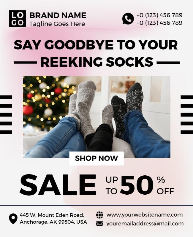 Cozy Winter Sale for Funky Sock Promotion Poster Template