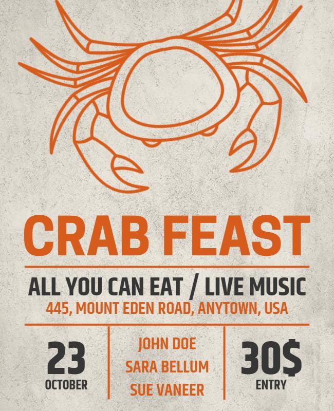 Crab Feast All You Can Eat Flyer Template