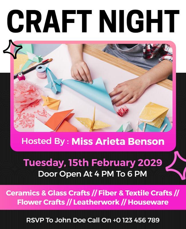 Craft Night Workshop Event Flyer Template