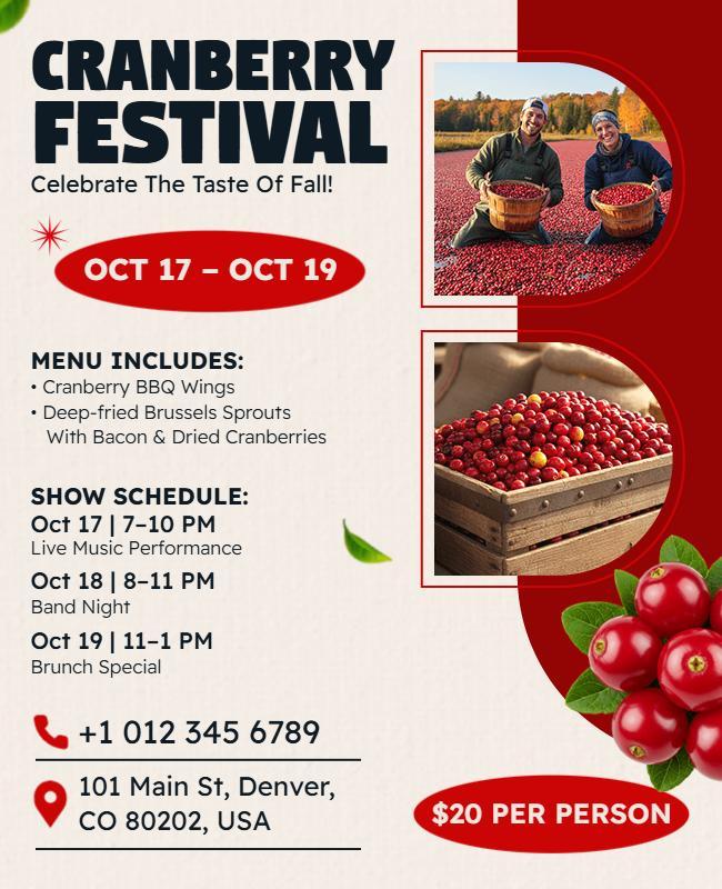 Cranberry Festival Celebration Flyer Template