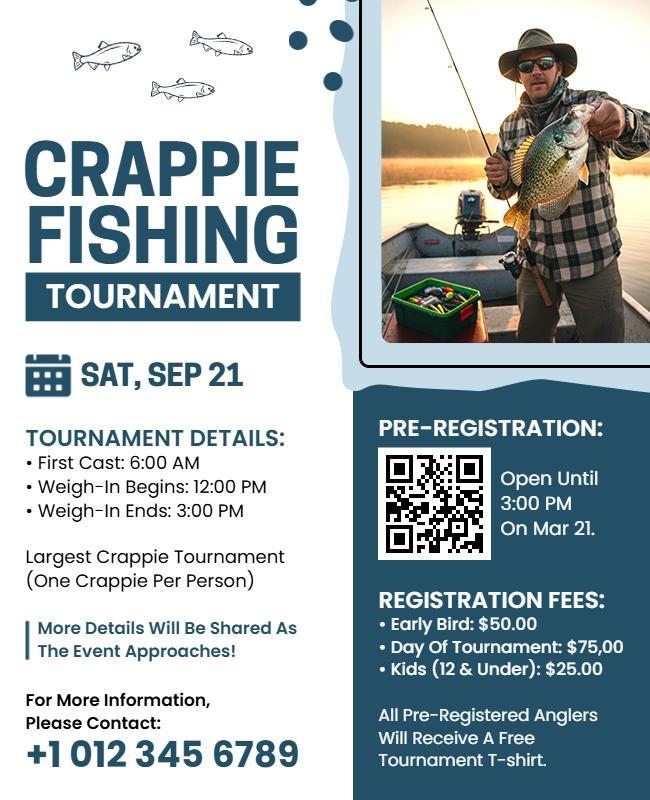 Crappie Fishing Tournament Event Flyer Template