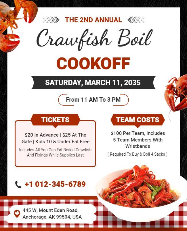 Crawfish Boil Cookoff Event Flyer Template