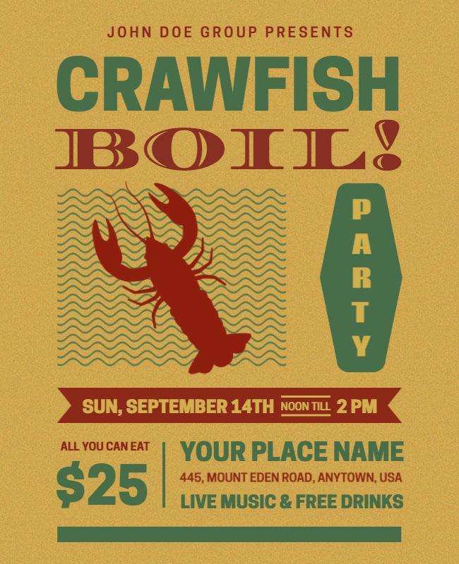 Crawfish Boil Party Event Flyer Template