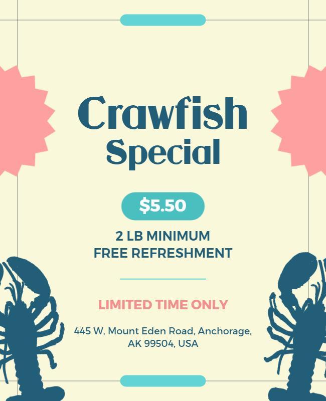 Crawfish Special Promotional Flyer Template