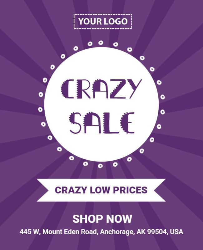 Crazy Sale Event Promotional Flyer Template