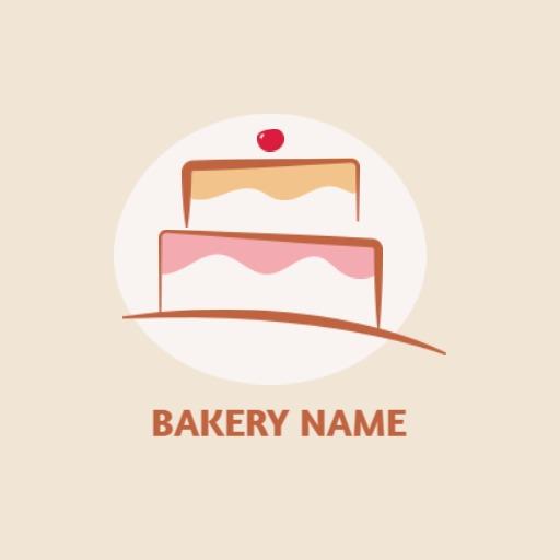 Creamy Layers of Cakes Illustrate Delightful Bakery Logo Template