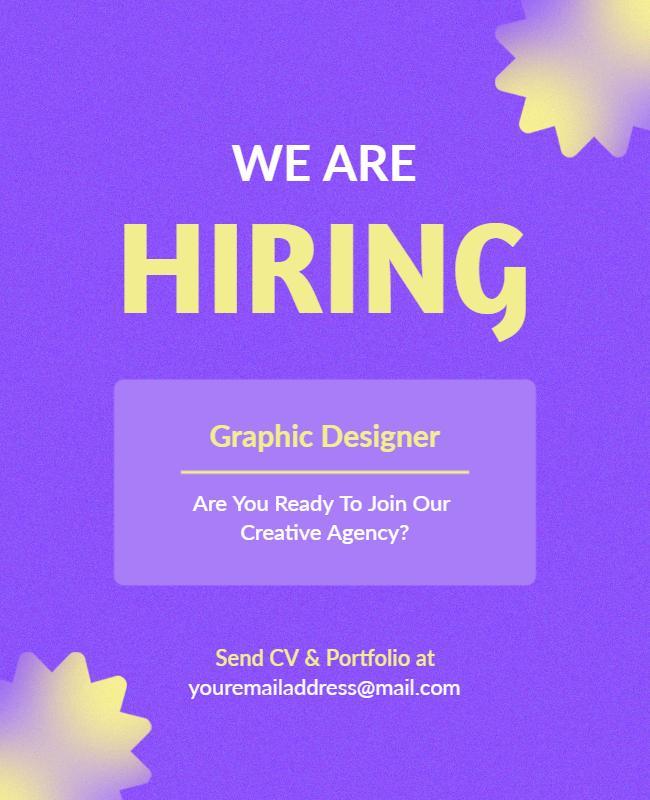 Creative Agency Graphic Designer Hiring Flyer Template