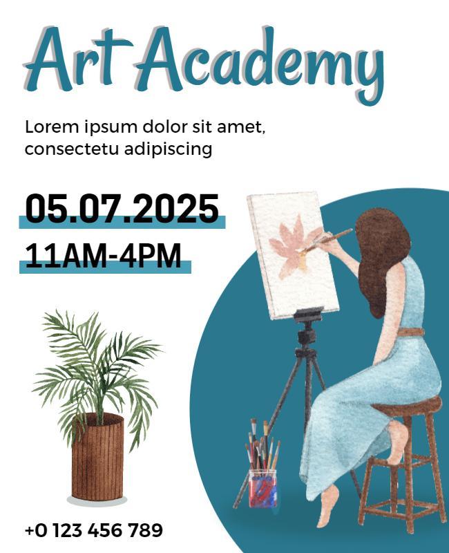 Creative Aqua Art Academy Workshop Flyer Template