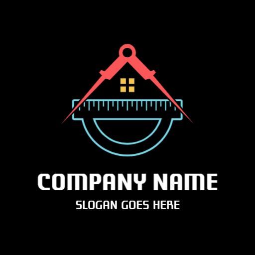 Creative Architectural Design with Tools and Elegant Home Logo Template