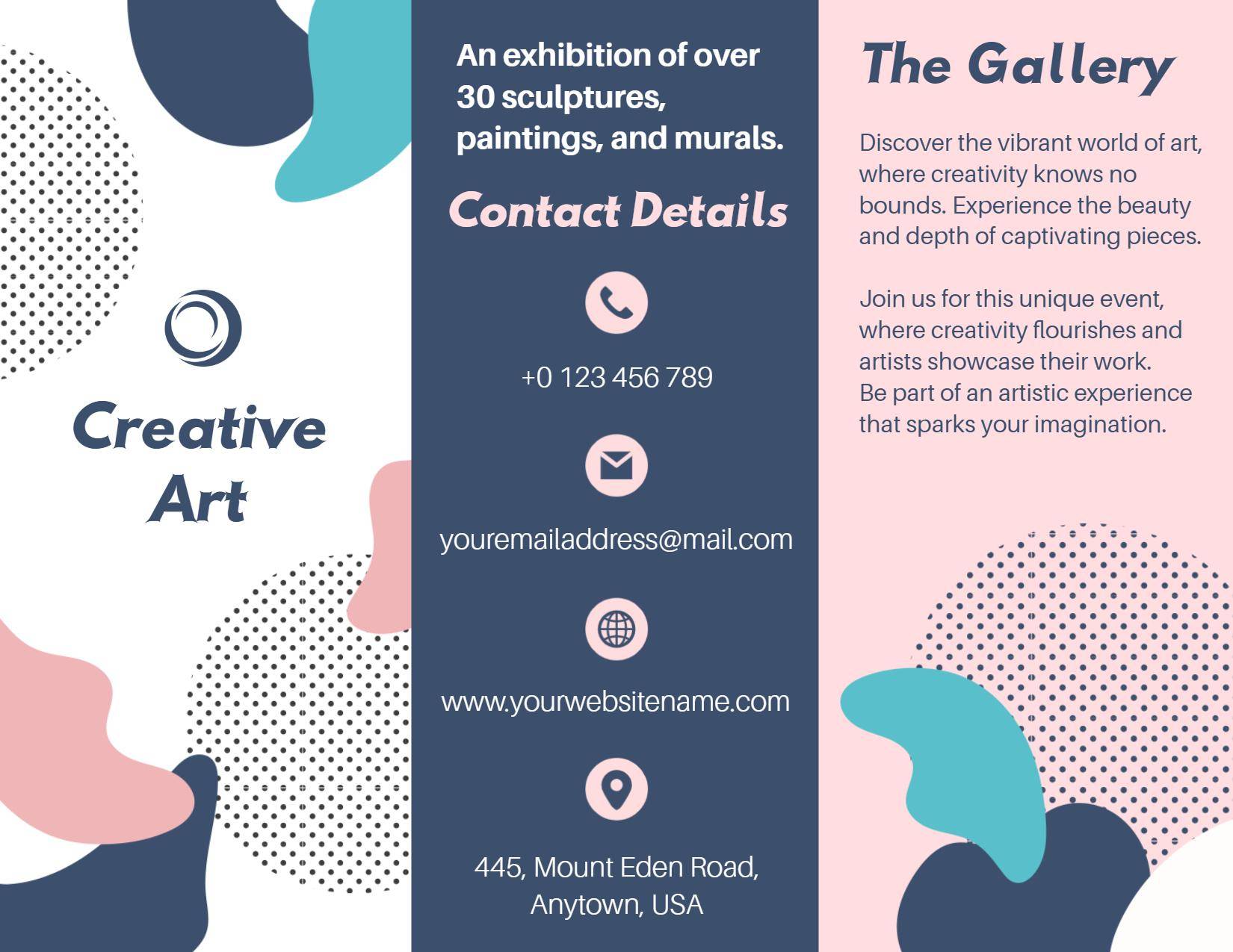 Creative Art Exhibition Colorful Abstract Gallery Brochure Template