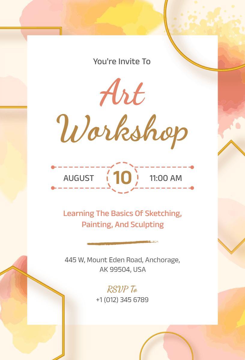 Creative Art Skills Learning Workshop Invitation Template