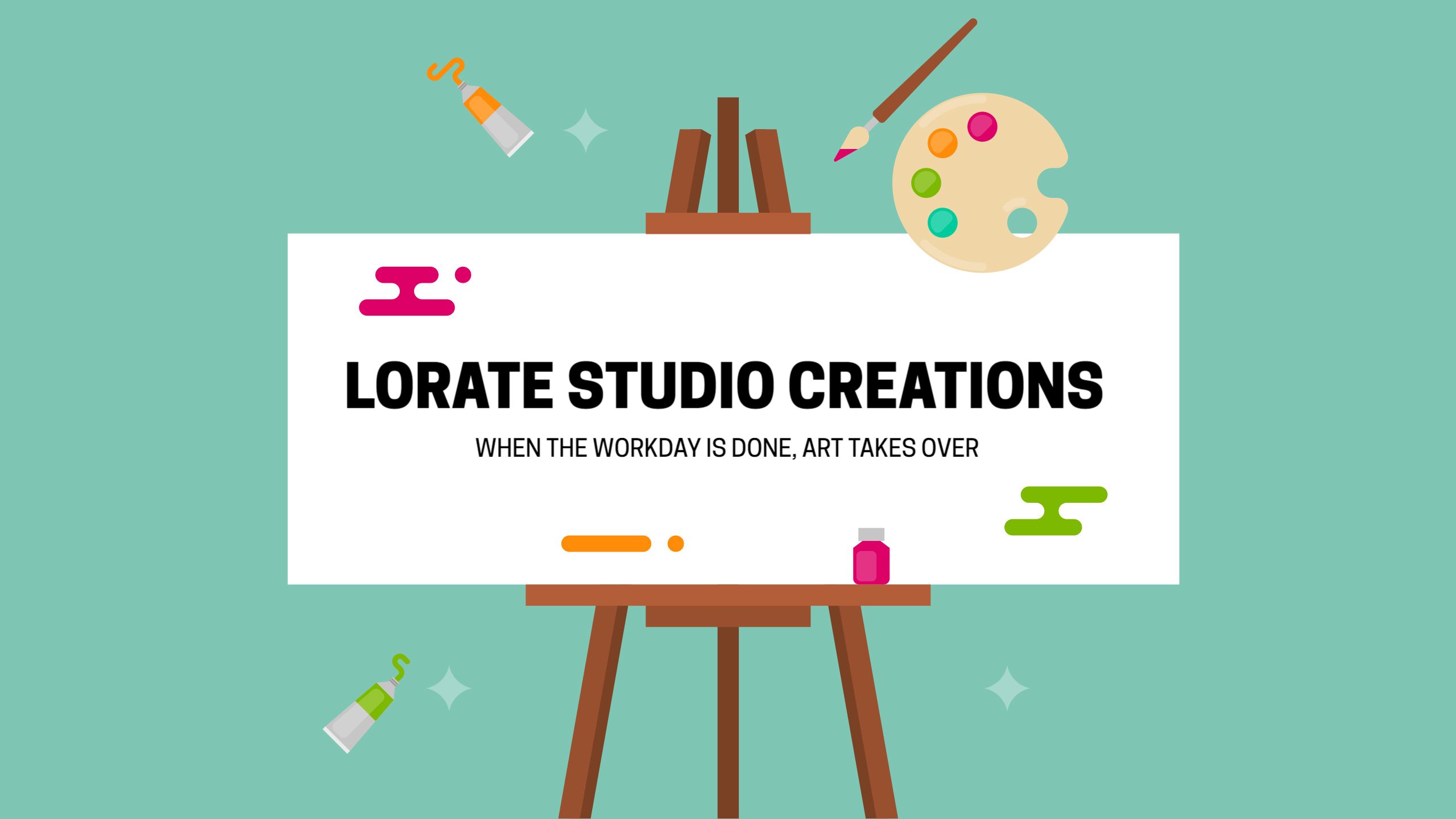 Creative Art Studio Vibes with Bright Colors YouTube Banner Template