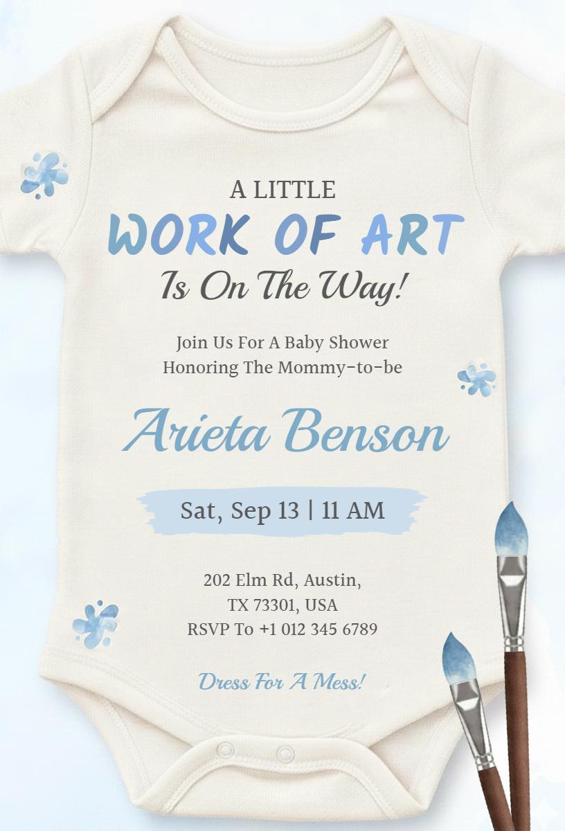Creative Art Theme Baby Shower Celebration Invitation Template