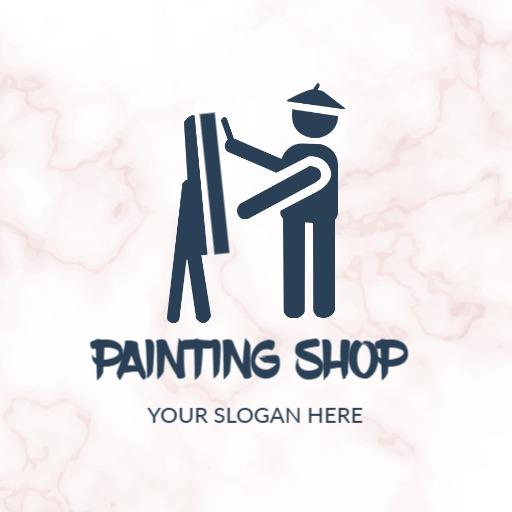 Creative Artist at Work with Iconic Painting Shop Logo Template