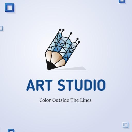 Creative Artistic Design Featuring 3D Pencil and Shapes Logo Template