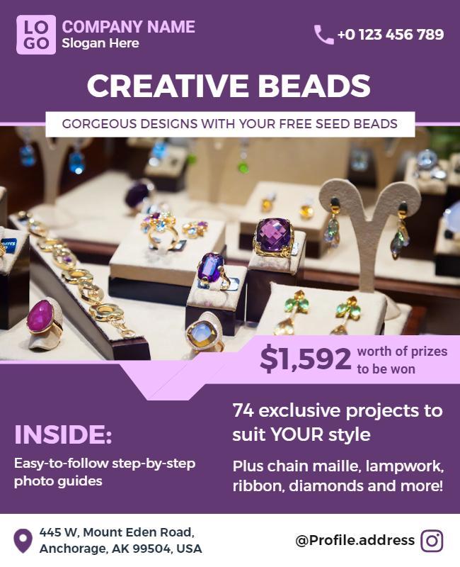 Creative Beading Workshop Event Flyer Template