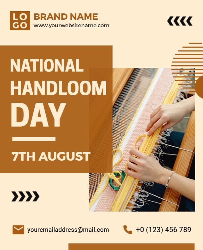 Creative Beige Handloom Weaving National Day Poster Template