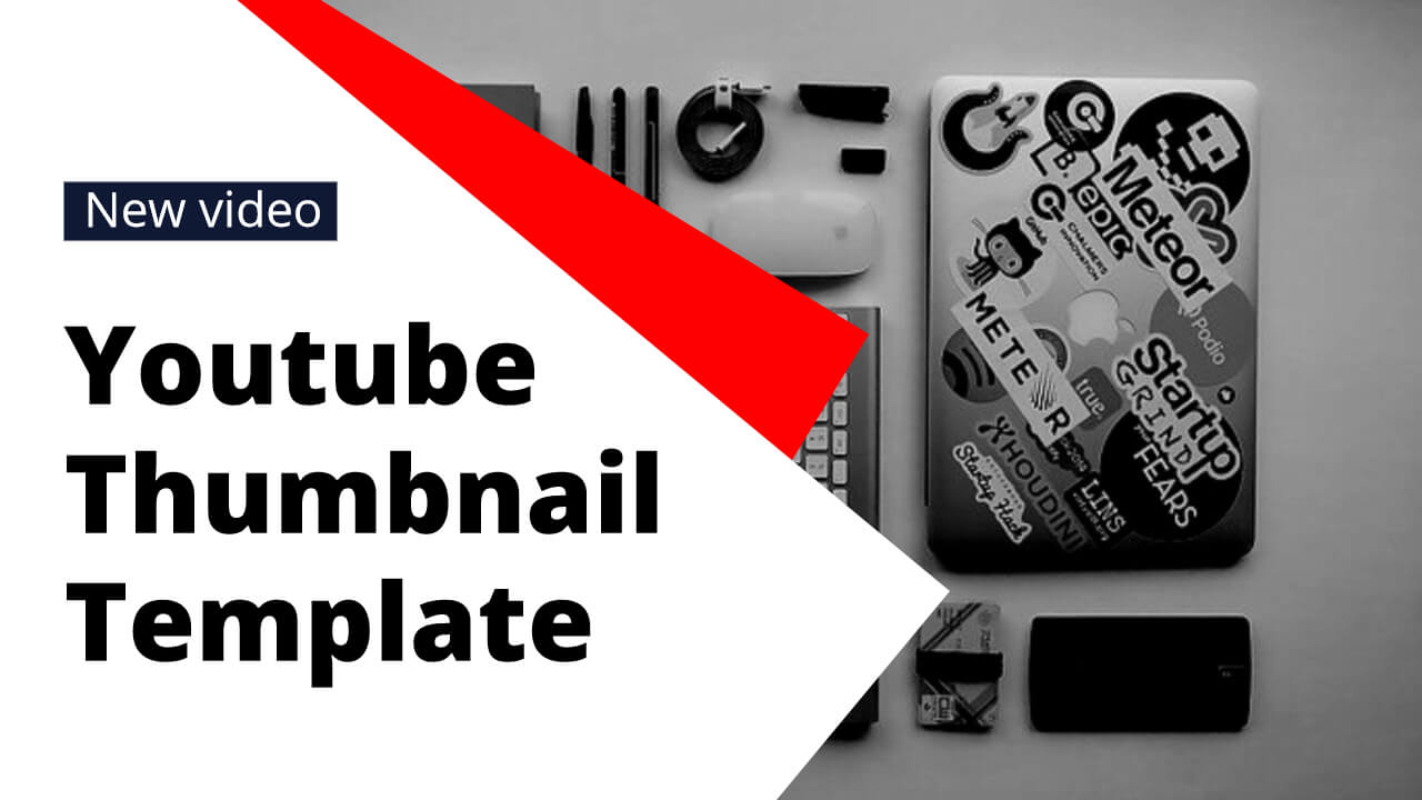 Creative Black White Minimalist Abstract YouTube Thumbnail Template