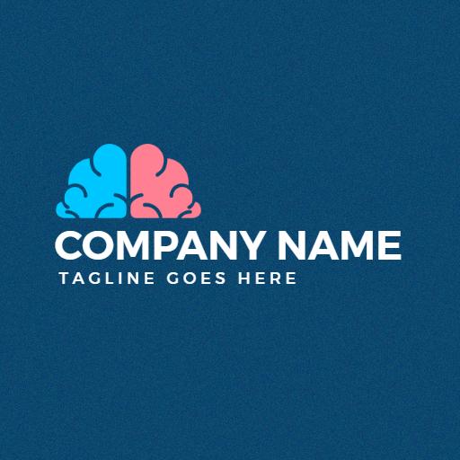 Creative Blue and Pink Brain Logo Representing Innovation Logo Template