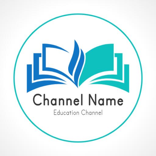 Creative Blue and Teal Open Book Design for YouTube Channel Logo Template