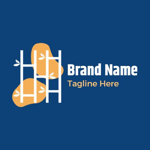 Creative Blue Background with Handicraft Elements Logo Template