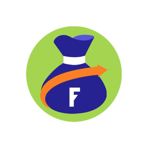 Creative Blue Bag Icon Featuring Letter F Alphabet Logo Template