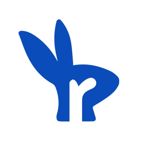 Creative Blue Bunny Tail Design Using Alphabet Elements Logo Template