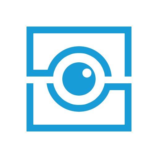Creative Blue Circular Design within a Square Framework Logo Template