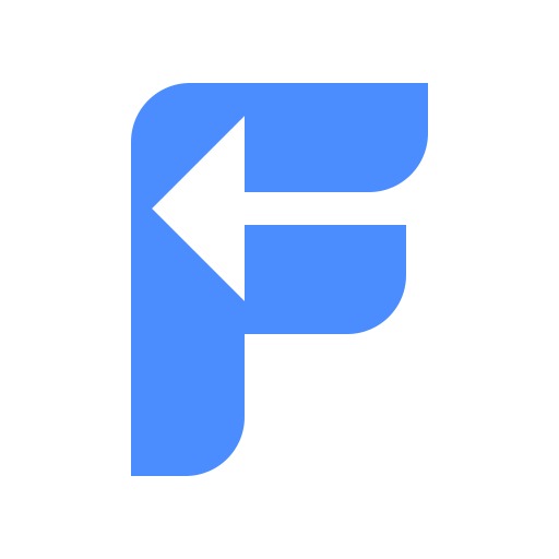 Creative Blue F Letter Design with Modern Arrow Symbol Logo Template