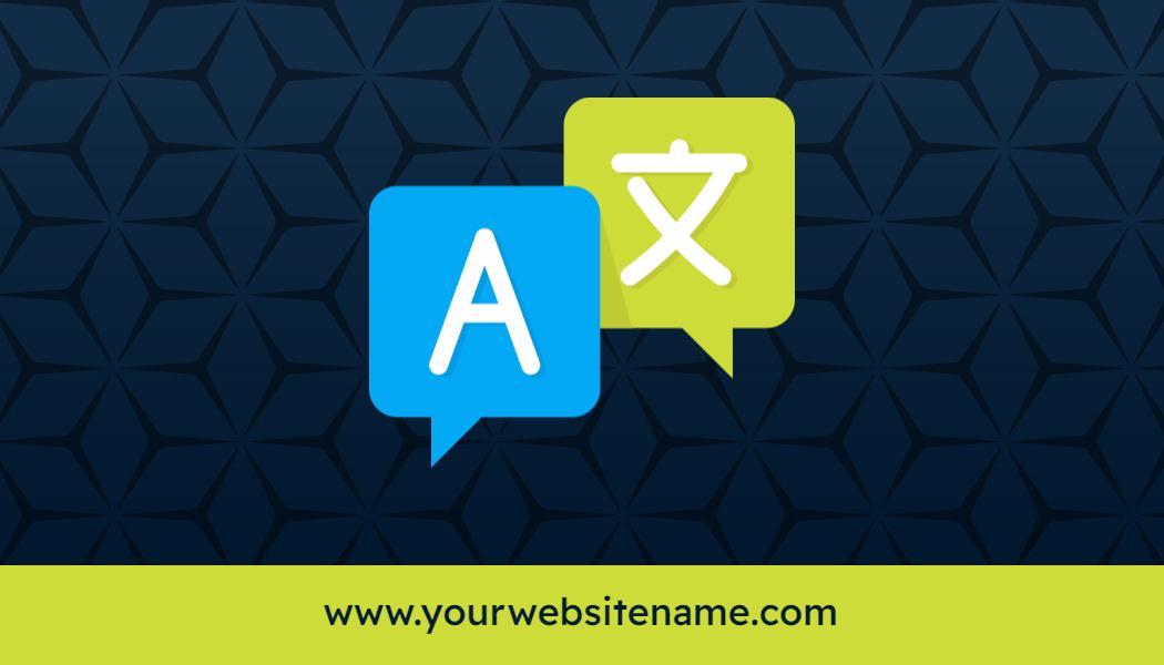 Creative Blue Language Translator Visiting Card Template