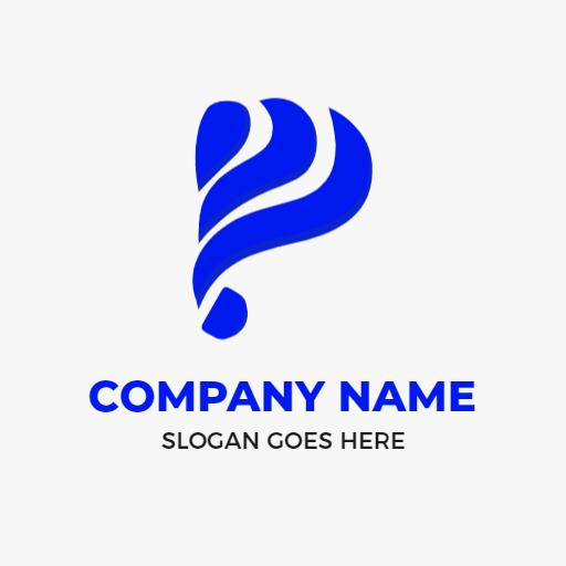 Creative Blue Letter P Logo Emphasizing Unique Branding Logo Template