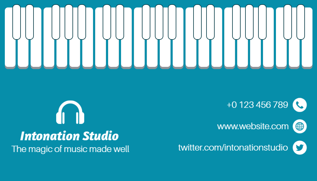 Creative Blue Piano Theme Laser Cut Business Card Template