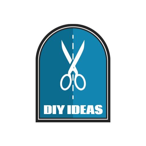 Creative Blue Scissors Design for DIY Ideas YouTube Channel Logo Template