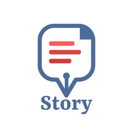 Creative Blue Speech Bubble Design for Engaging Storytelling Logo Template