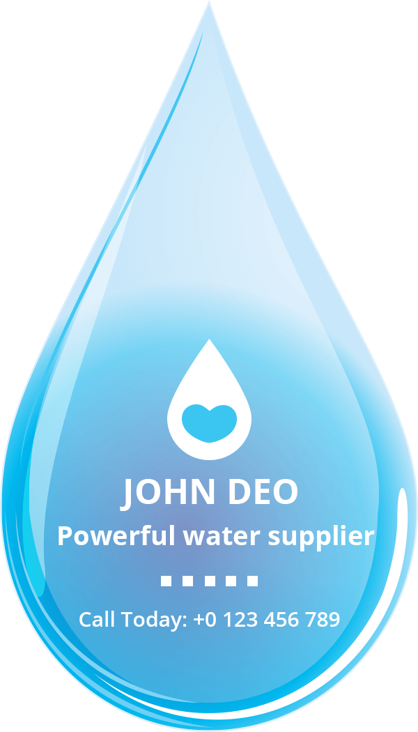 Creative Blue Water Supplier Droplet Visiting Card Template