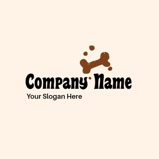 Creative Bone and Paw Print Design for Pets Logo Template