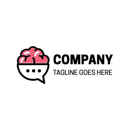 Creative Brain Illustration Emphasizing Communication Logo Template