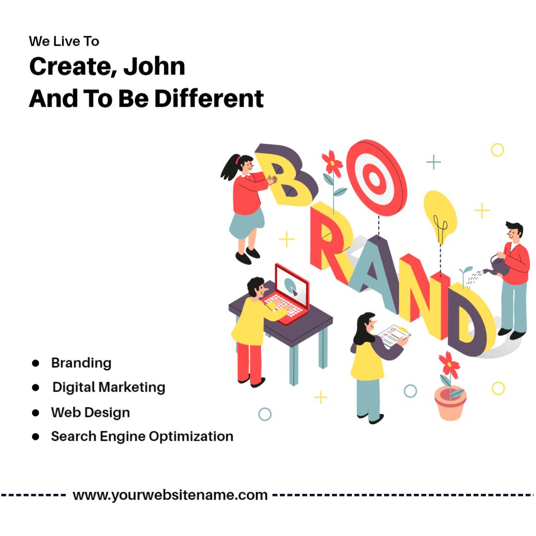 Creative Branding and Marketing Illustration for Business Ad Template