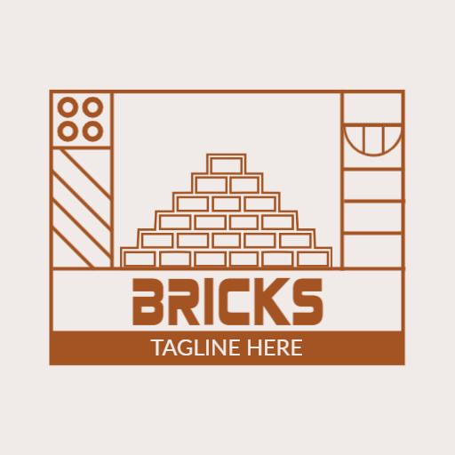 Creative Brown Brick Design for Construction Business Logo Template